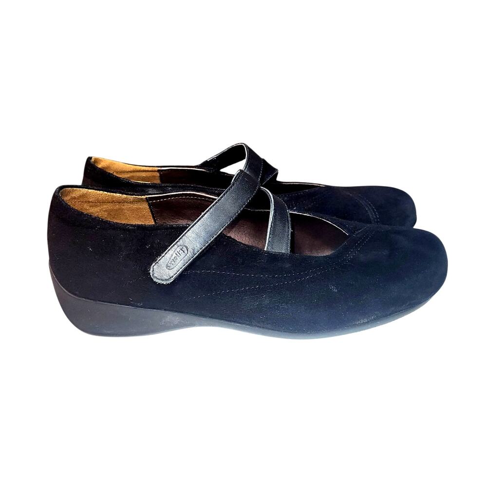 Wolky Passion Mary Jane Casual Walking Shoes Black Suede Leather 40 (US 9)